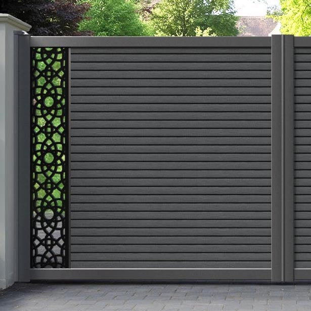 Hudson Ambar Straight Top Driveway Gate - Dark Grey - End Screen