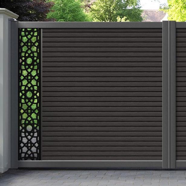 Hudson Ambar Straight Top Driveway Gate - Dark Oak - End Screen