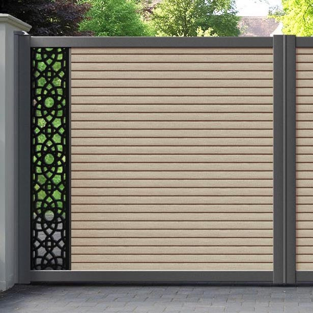 Hudson Ambar Straight Top Driveway Gate - Light Oak- End Screen