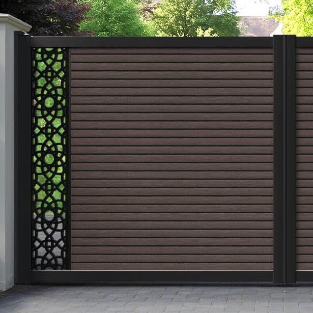 Hudson Ambar Straight Top Driveway Gate - Mid Brown - End Screen