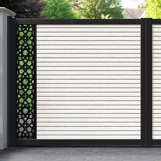Hudson Ambar Straight Top Driveway Gate - Light Stone - End Screen