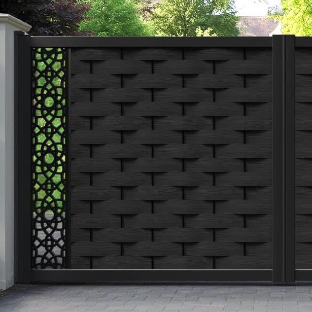 Ripple Ambar Straight Top Driveway Gate - Black - End Screen