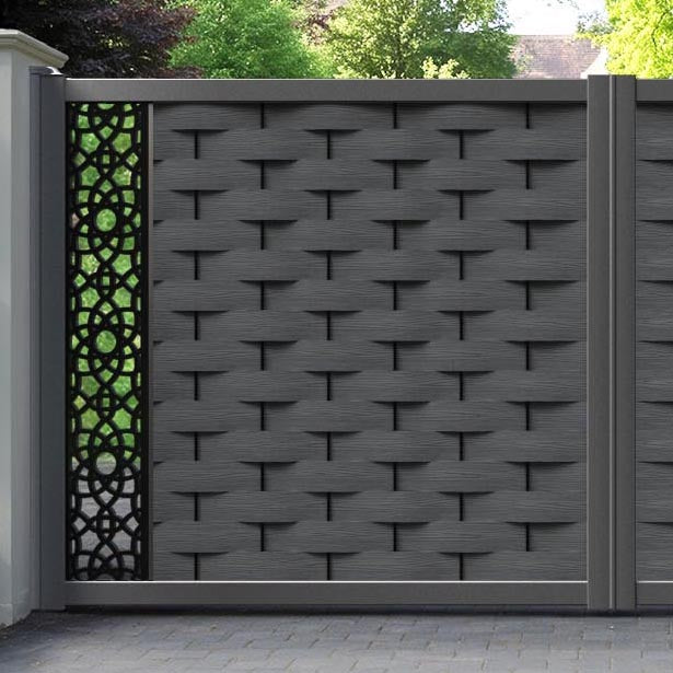 Ripple Ambar Straight Top Driveway Gate - Dark Grey - End Screen