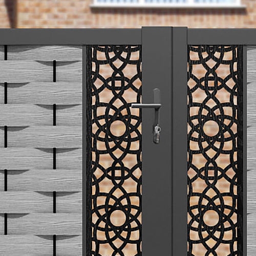 Ripple Ambar Straight Top Driveway Gate - Light Grey - Middle Screen