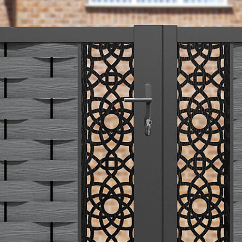 Ripple Ambar Straight Top Driveway Gate - Mid Grey - Middle & End Screen