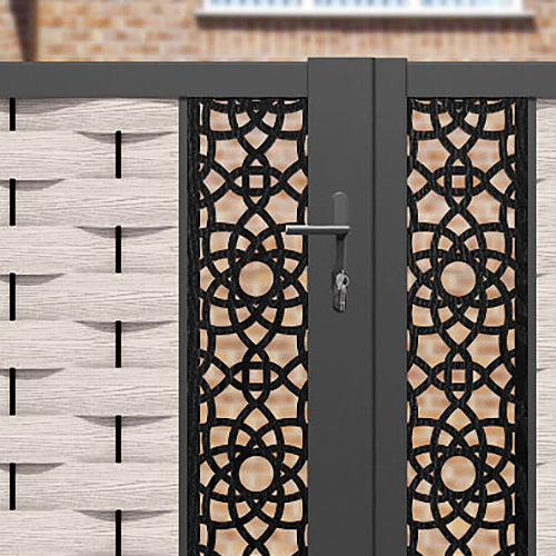 Ripple Ambar Straight Top Driveway Gate - Mid Stone - Middle Screen