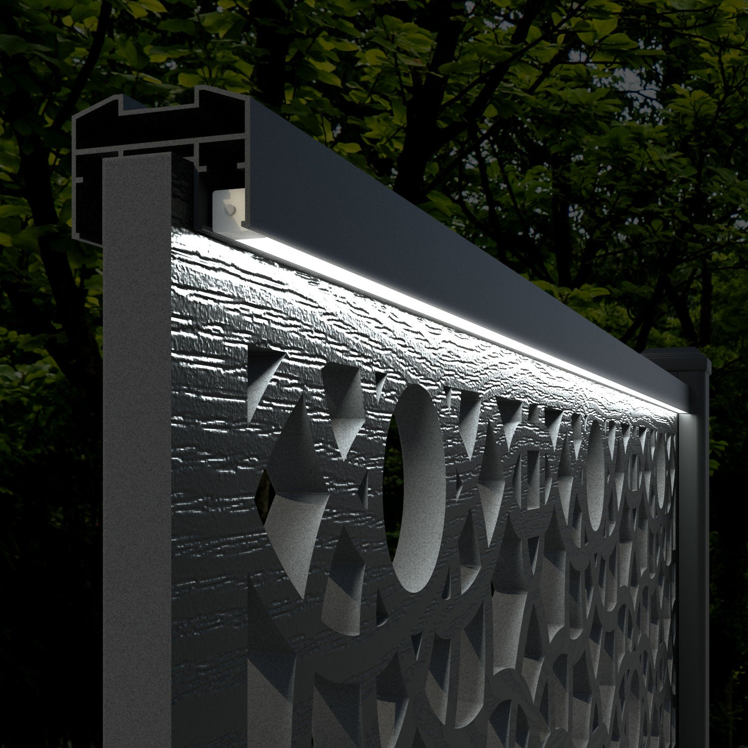 Fusion Ambar Fence Panel - Light Stone - with our composite posts
