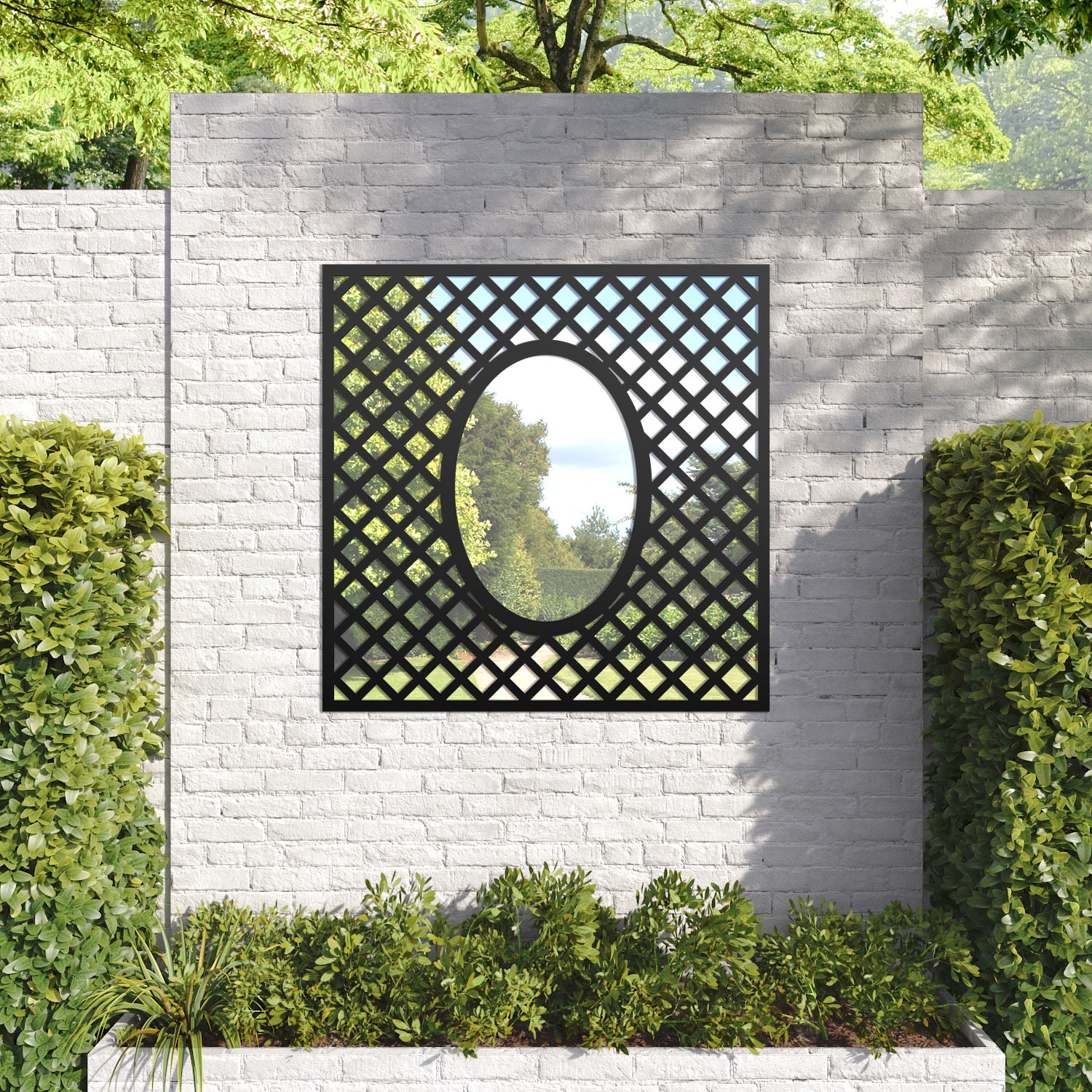 Amersham outdoor decorative mirrored panel