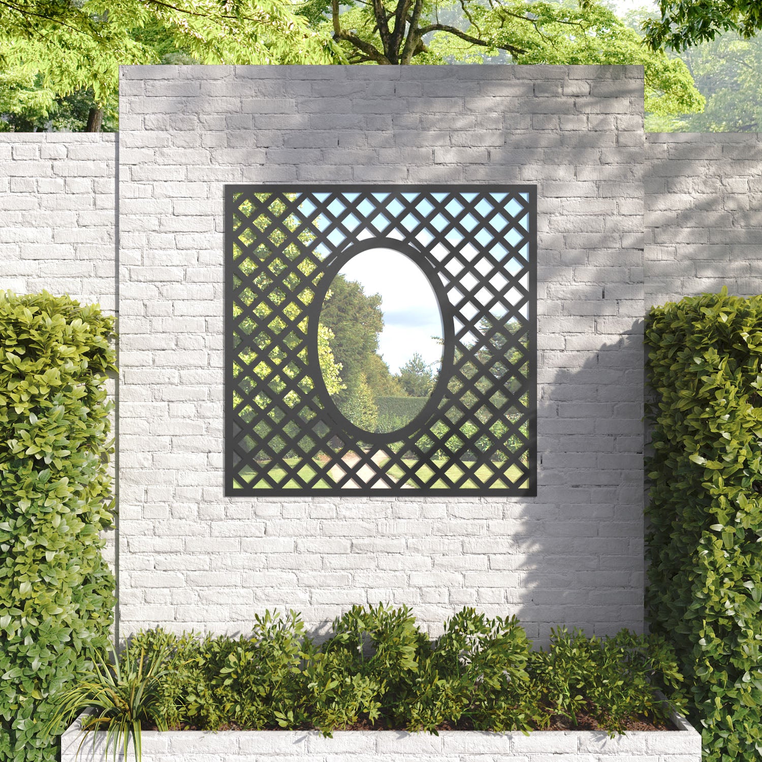 Amersham outdoor decorative mirrored panel