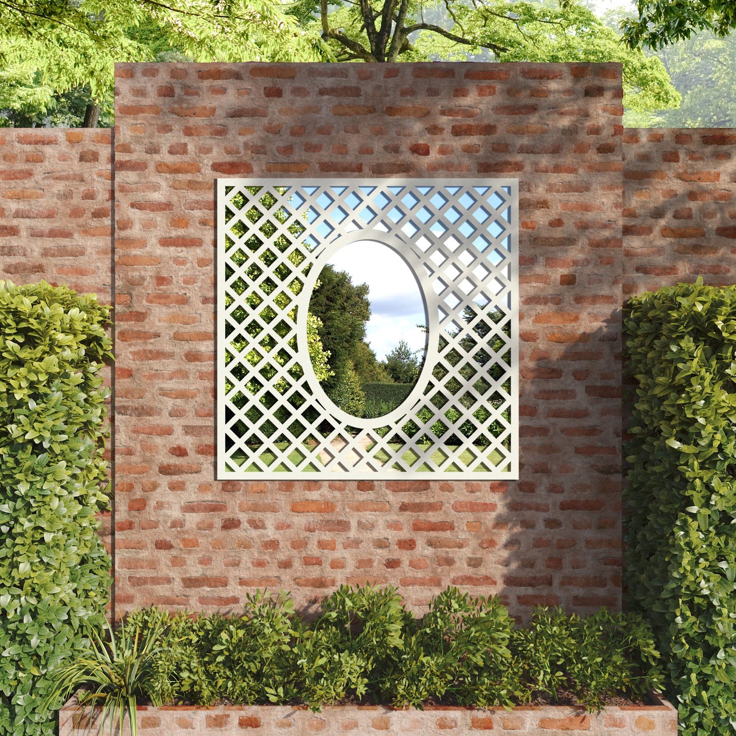 Amersham outdoor decorative mirrored panel