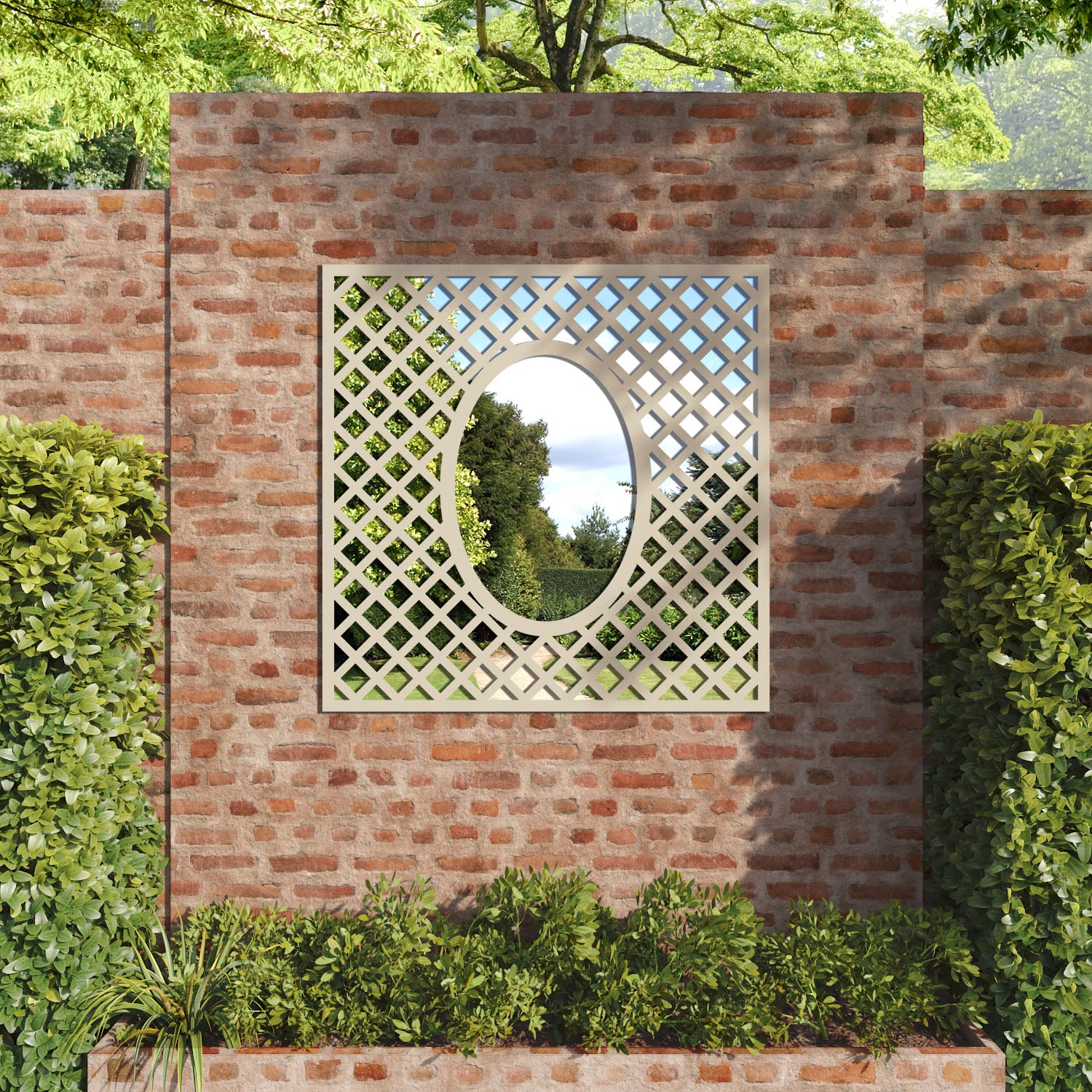 Amersham outdoor decorative mirrored panel