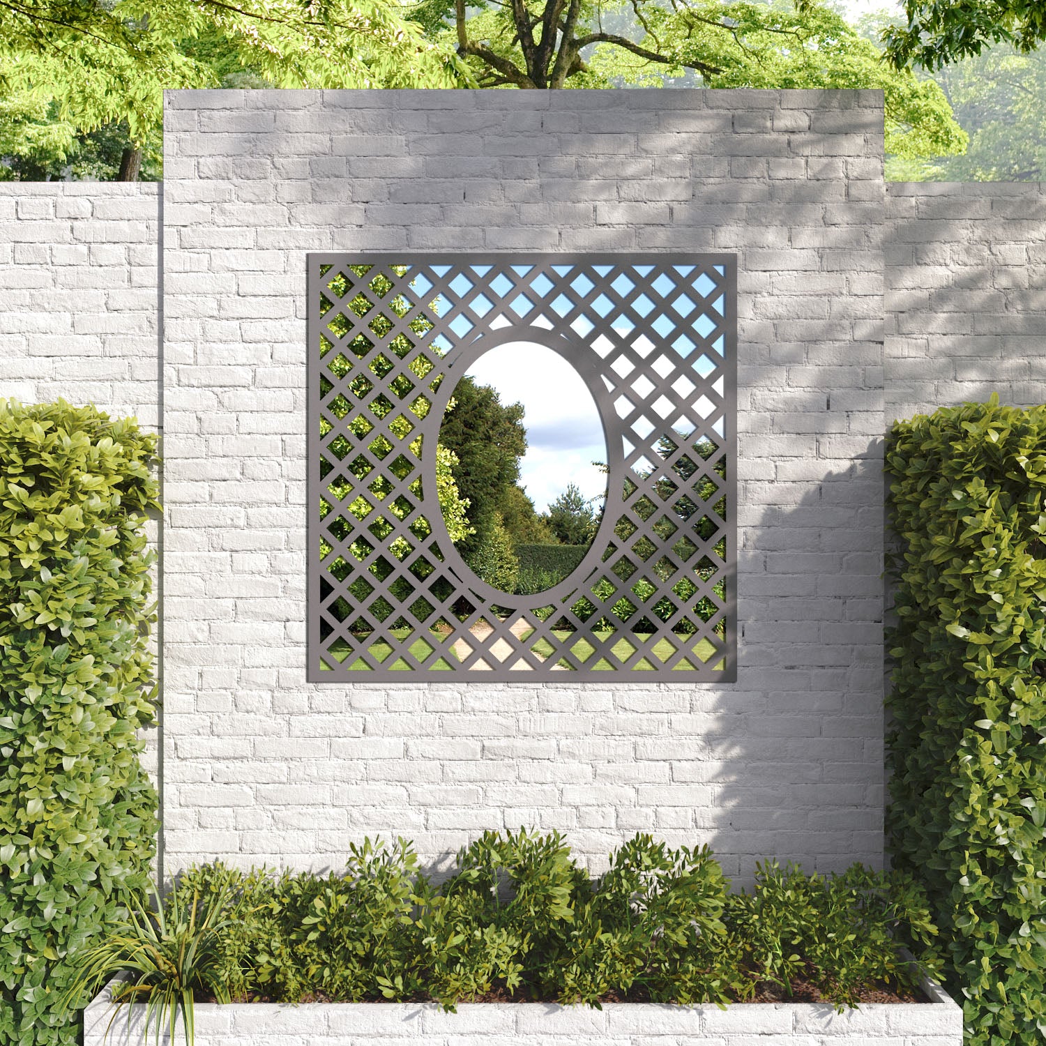 Amersham outdoor decorative mirrored panel