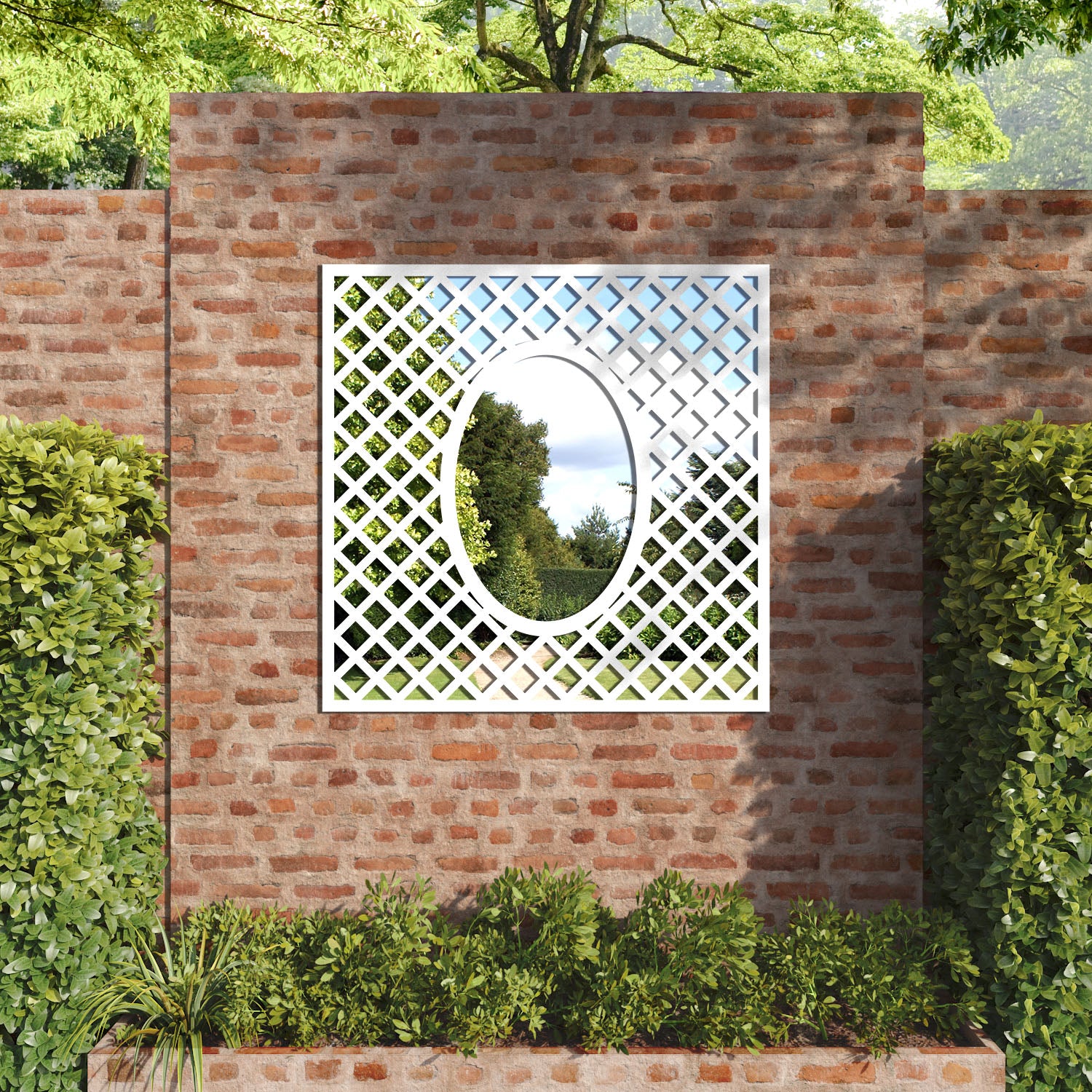 Amersham outdoor decorative mirrored panel