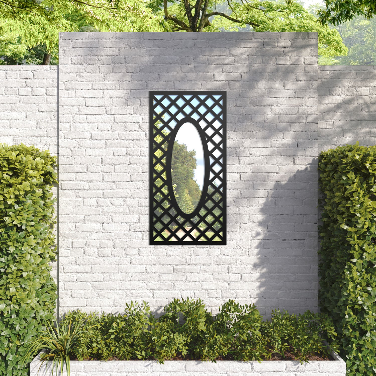 Amersham outdoor decorative mirrored panel