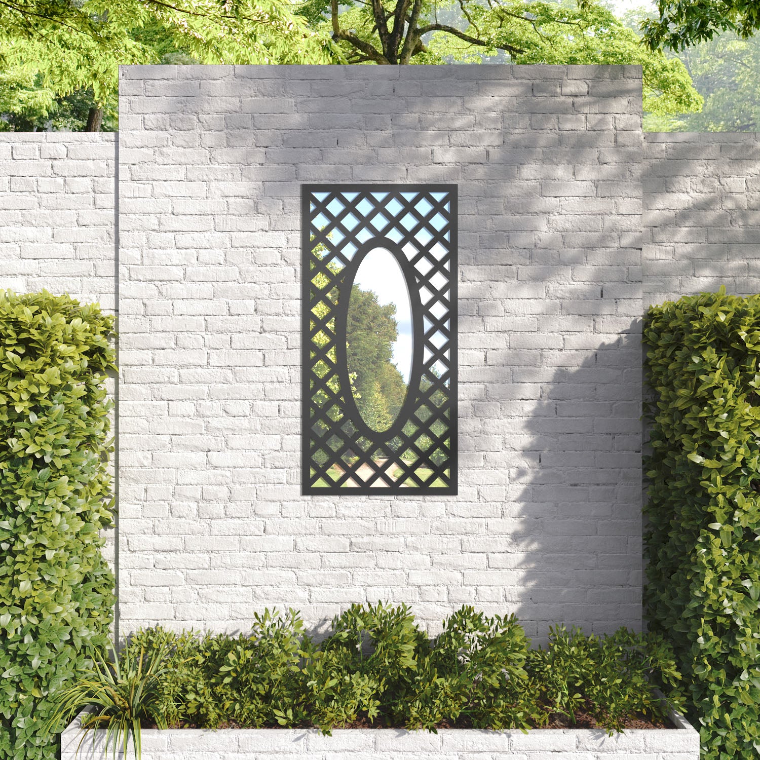 Amersham outdoor decorative mirrored panel
