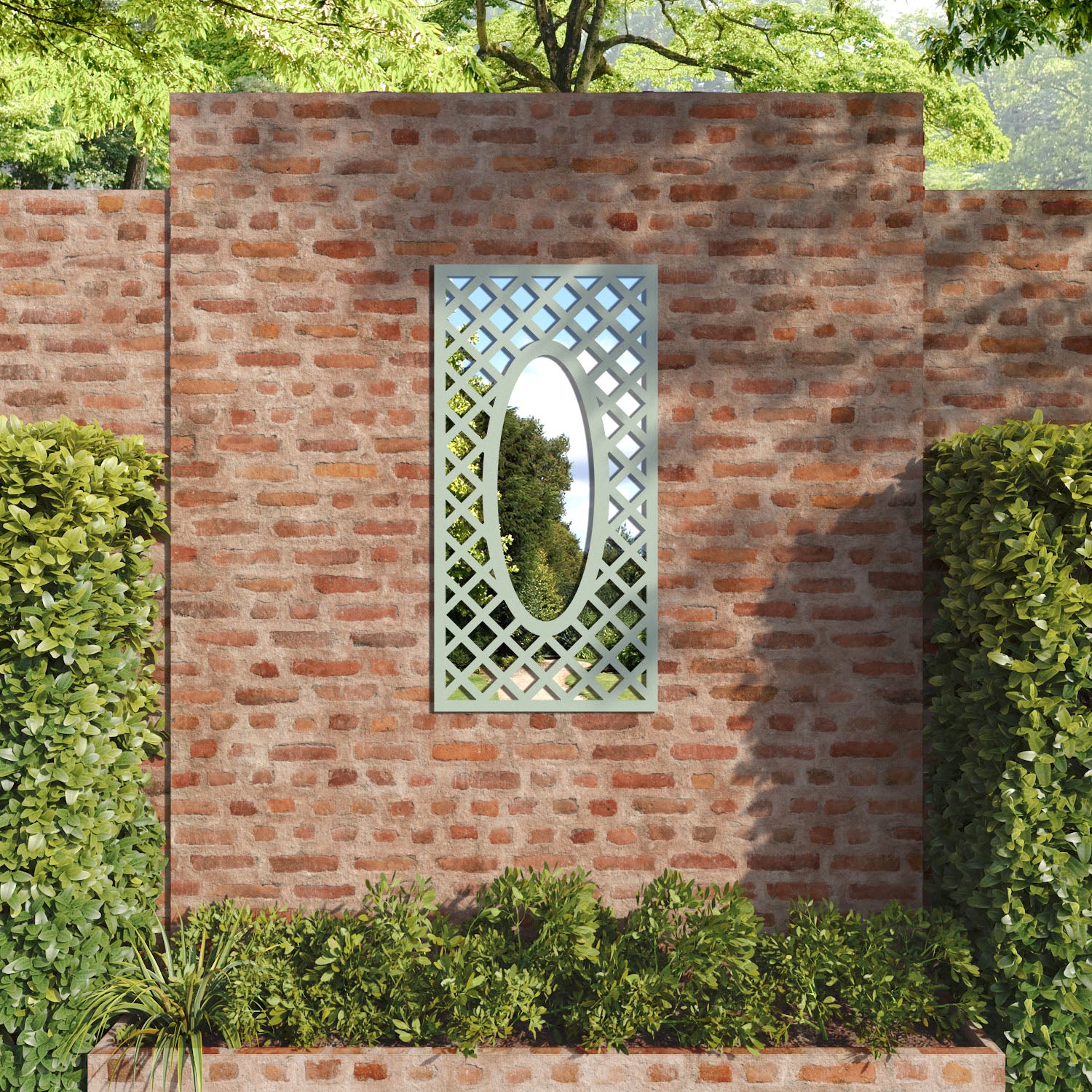 Amersham outdoor decorative mirrored panel