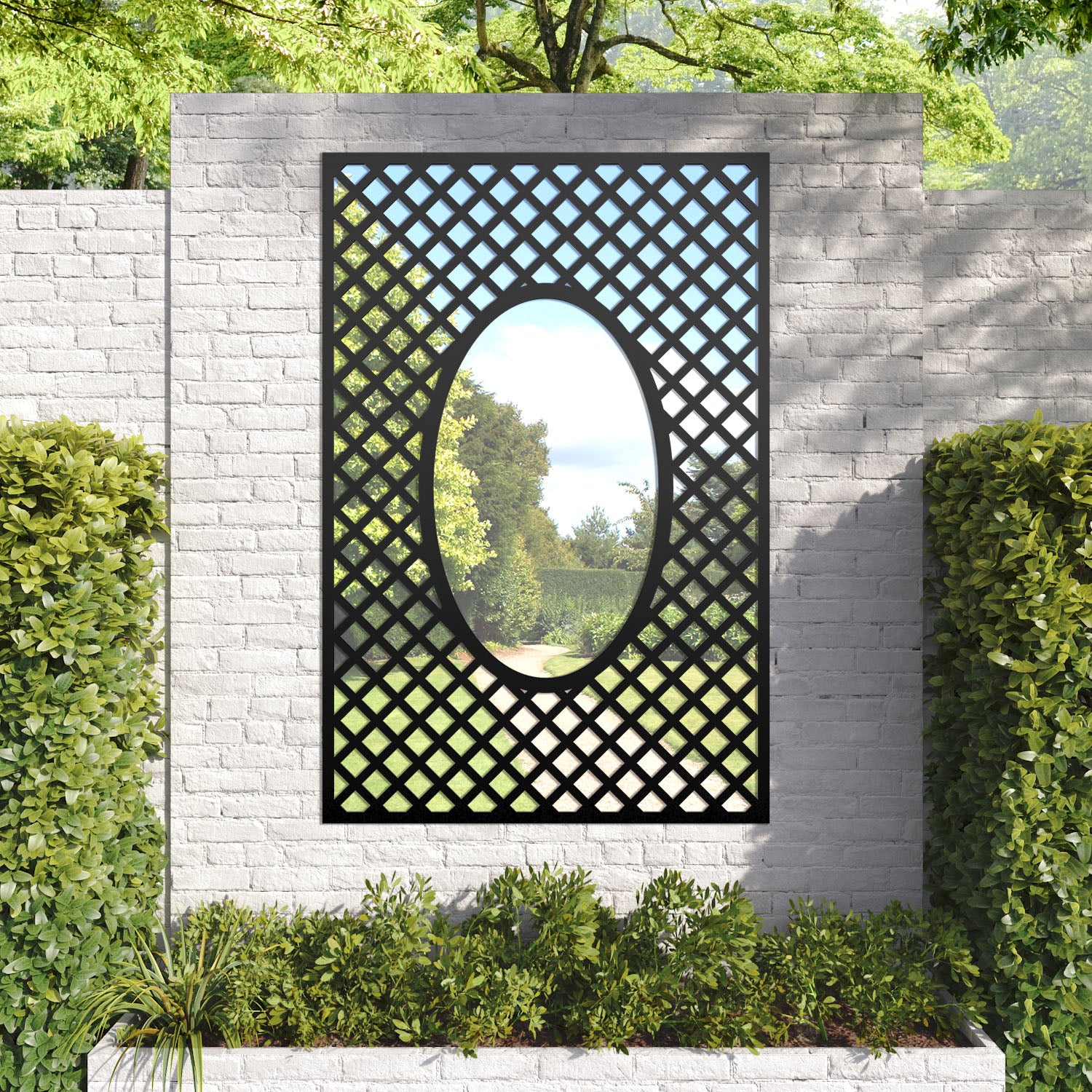 Amersham outdoor decorative mirrored panel