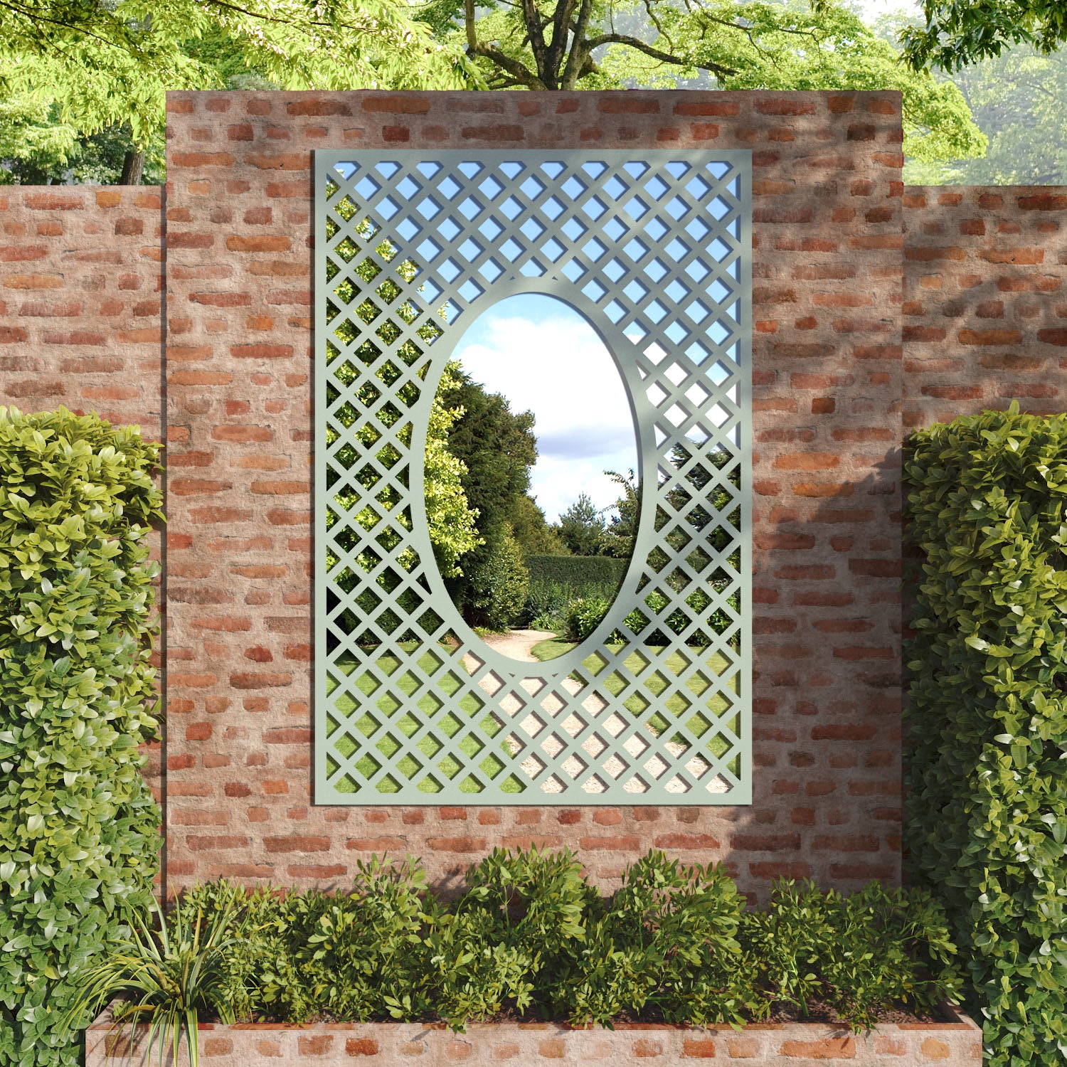 Amersham outdoor decorative mirrored panel
