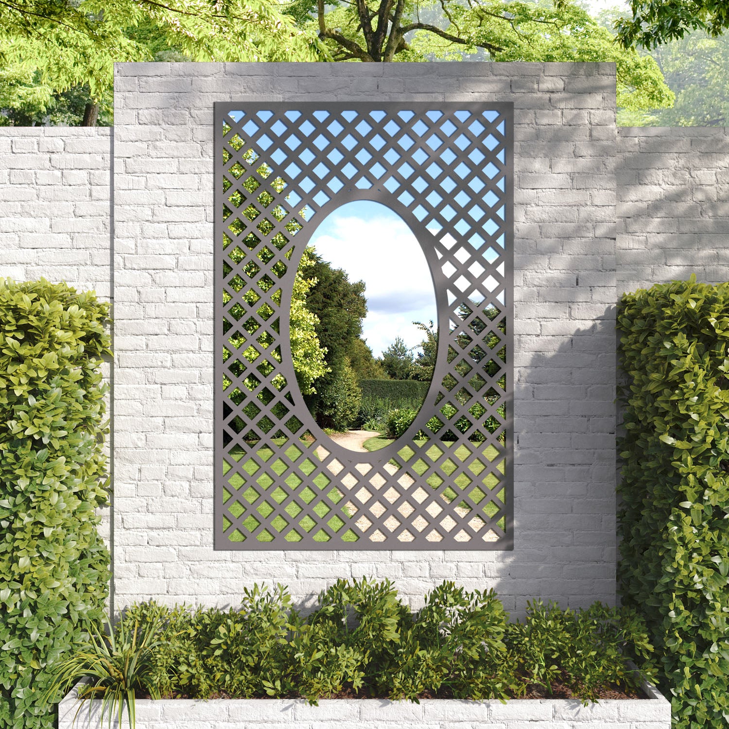 Amersham outdoor decorative mirrored panel
