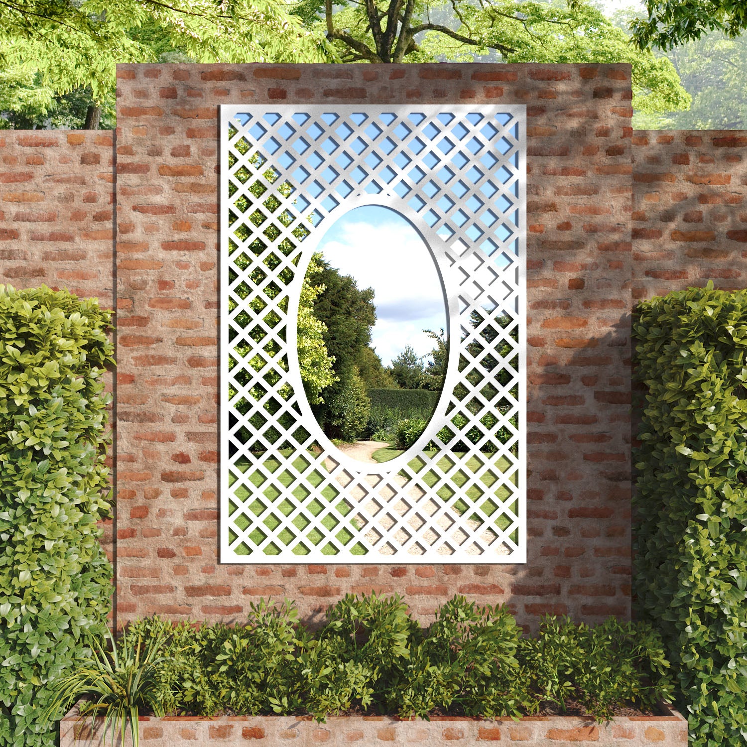 Amersham outdoor decorative mirrored panel