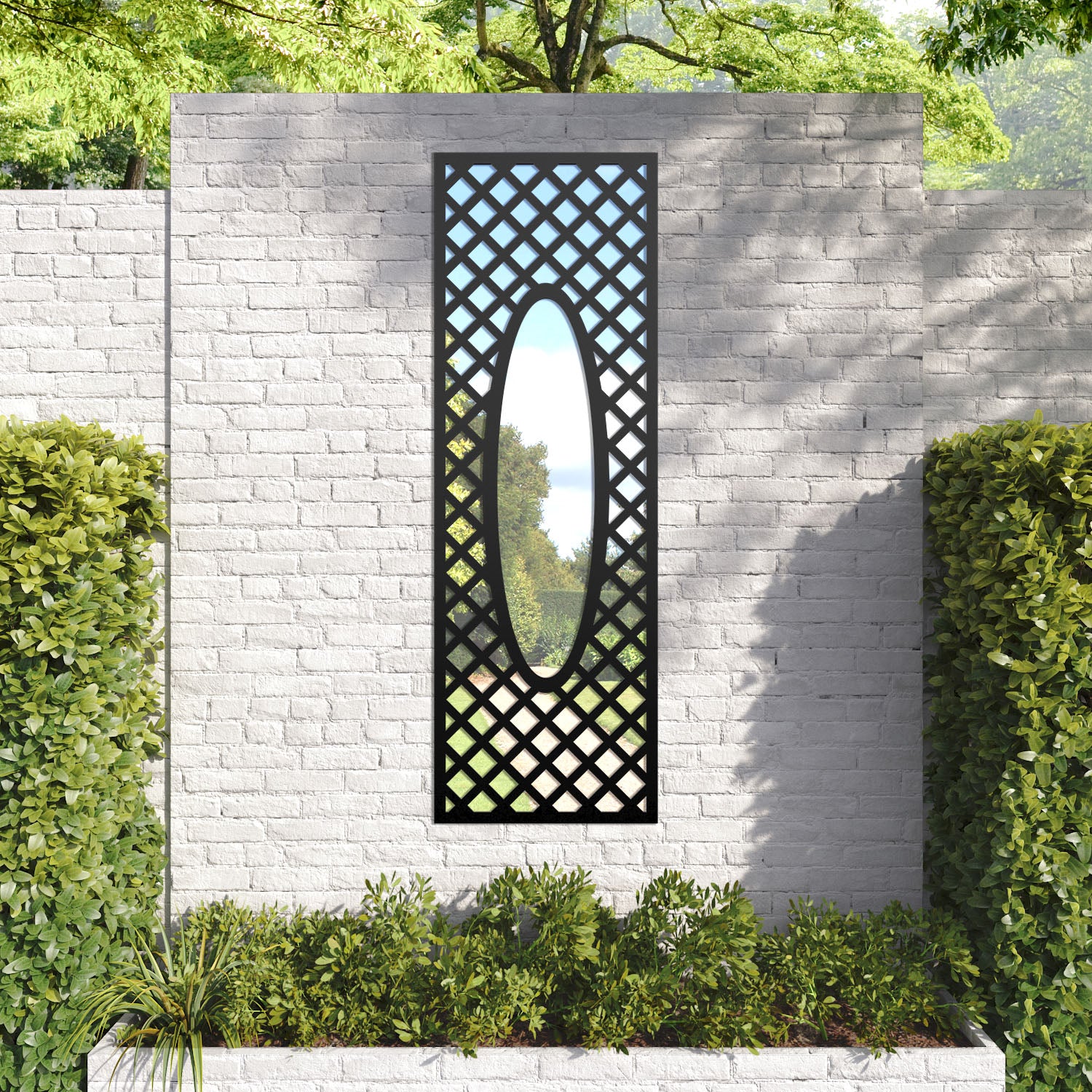 Amersham outdoor decorative mirrored panel