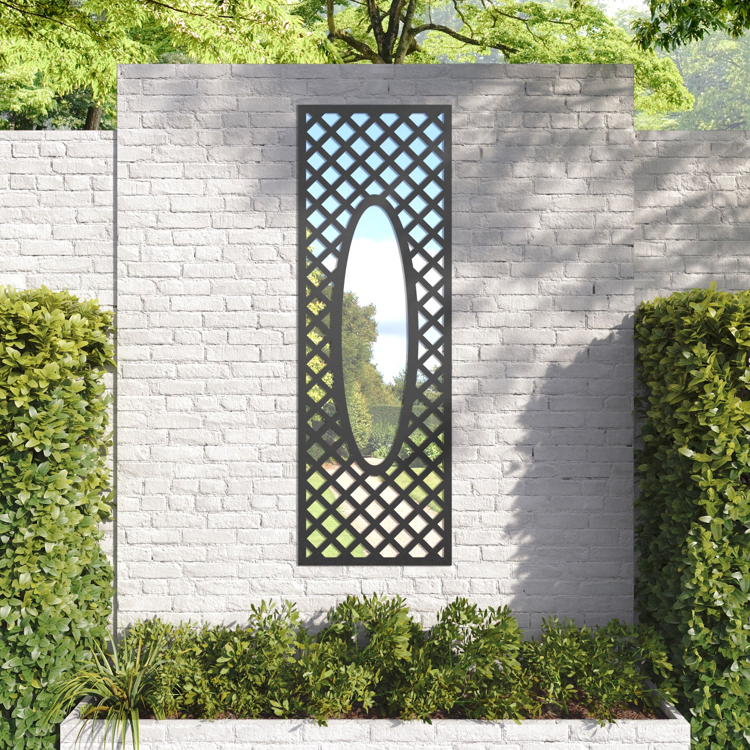 Amersham outdoor decorative mirrored panel