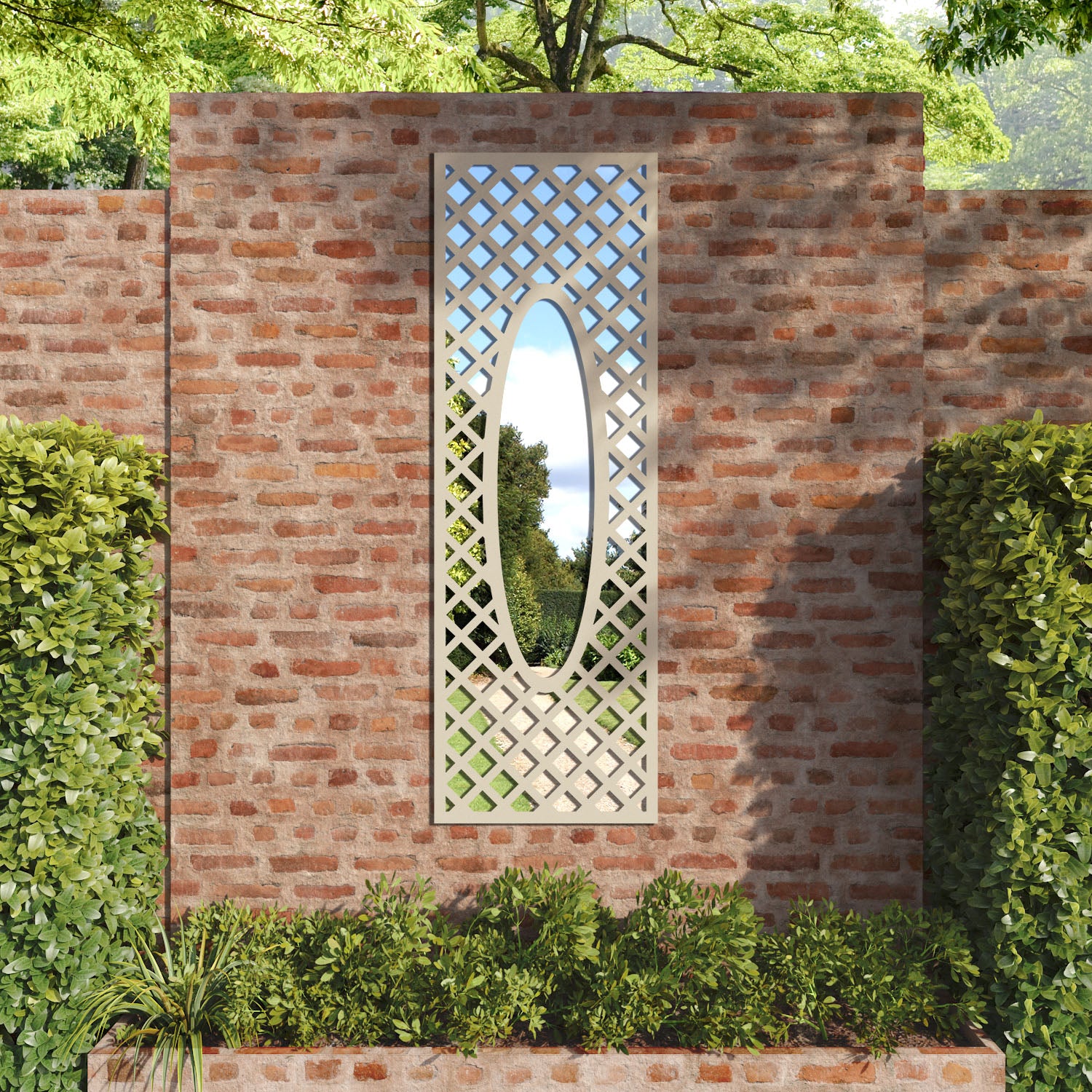Amersham outdoor decorative mirrored panel