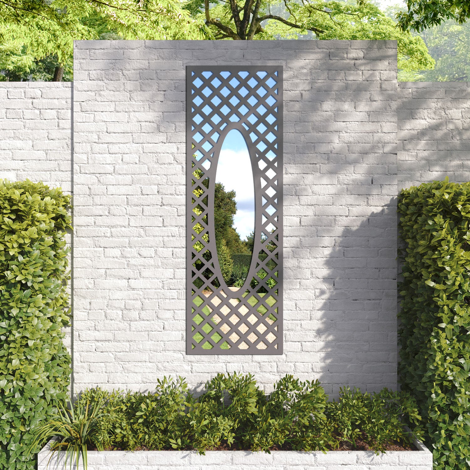 Amersham outdoor decorative mirrored panel