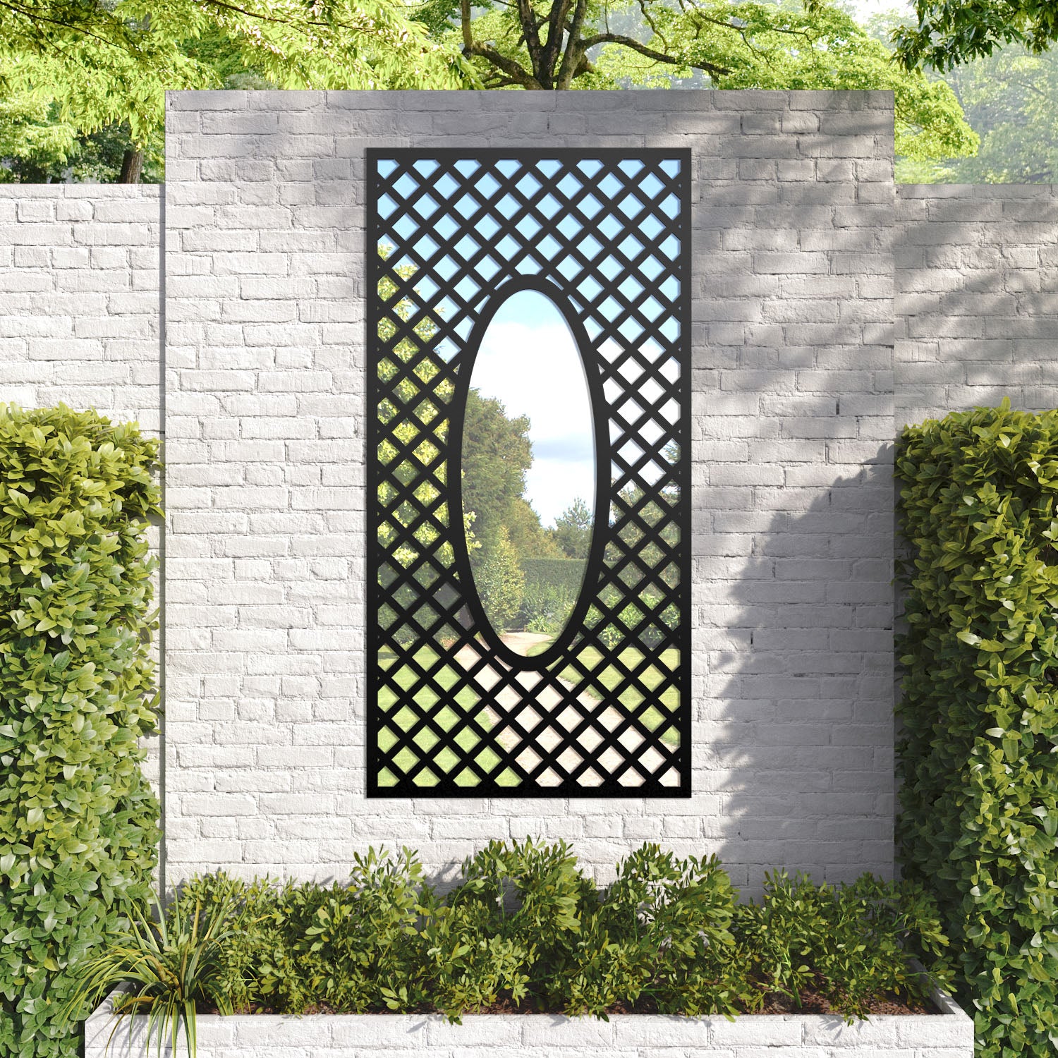 Amersham outdoor decorative mirrored panel