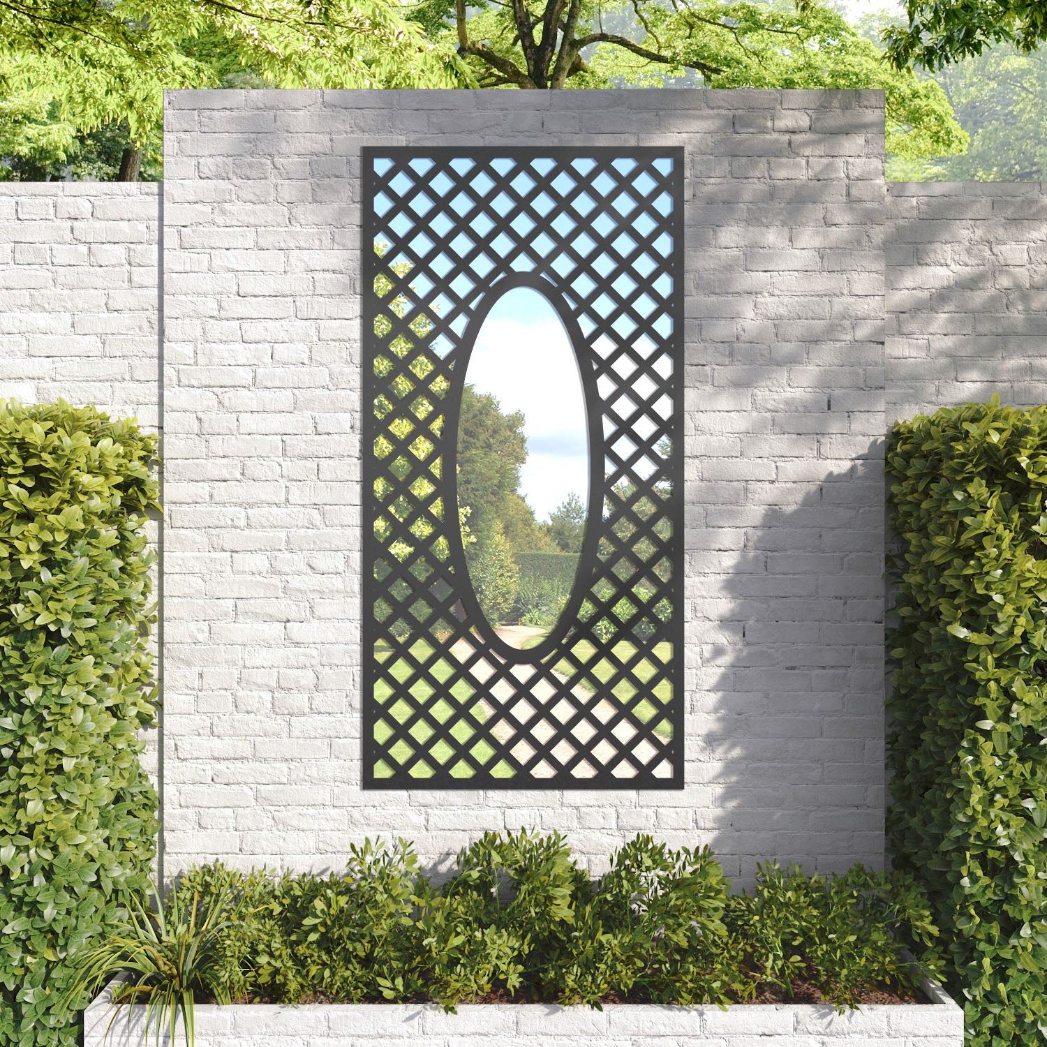 Amersham outdoor decorative mirrored panel