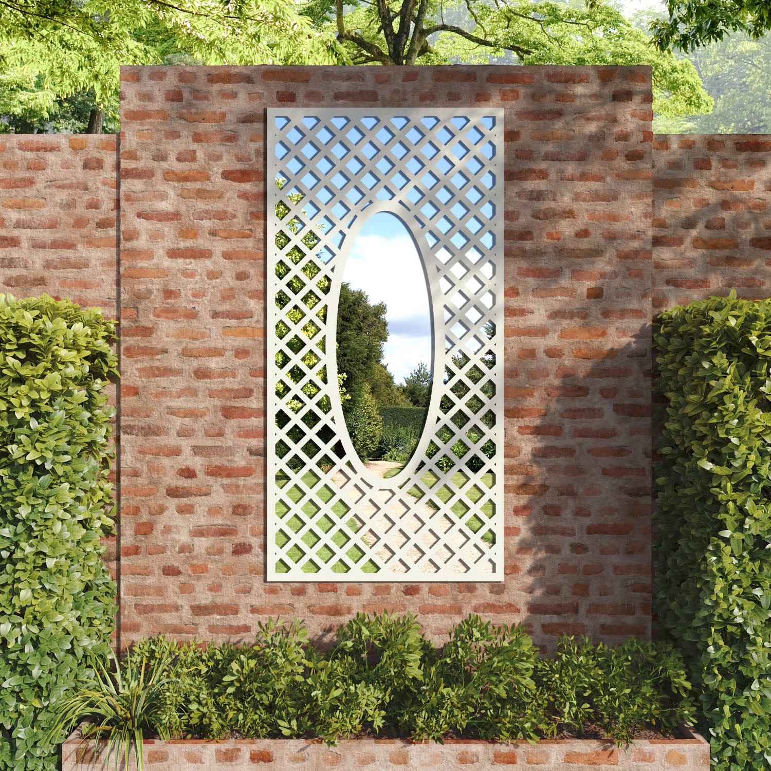 Amersham outdoor decorative mirrored panel