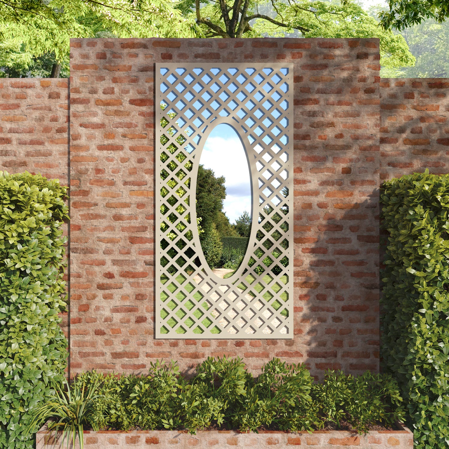 Amersham outdoor decorative mirrored panel