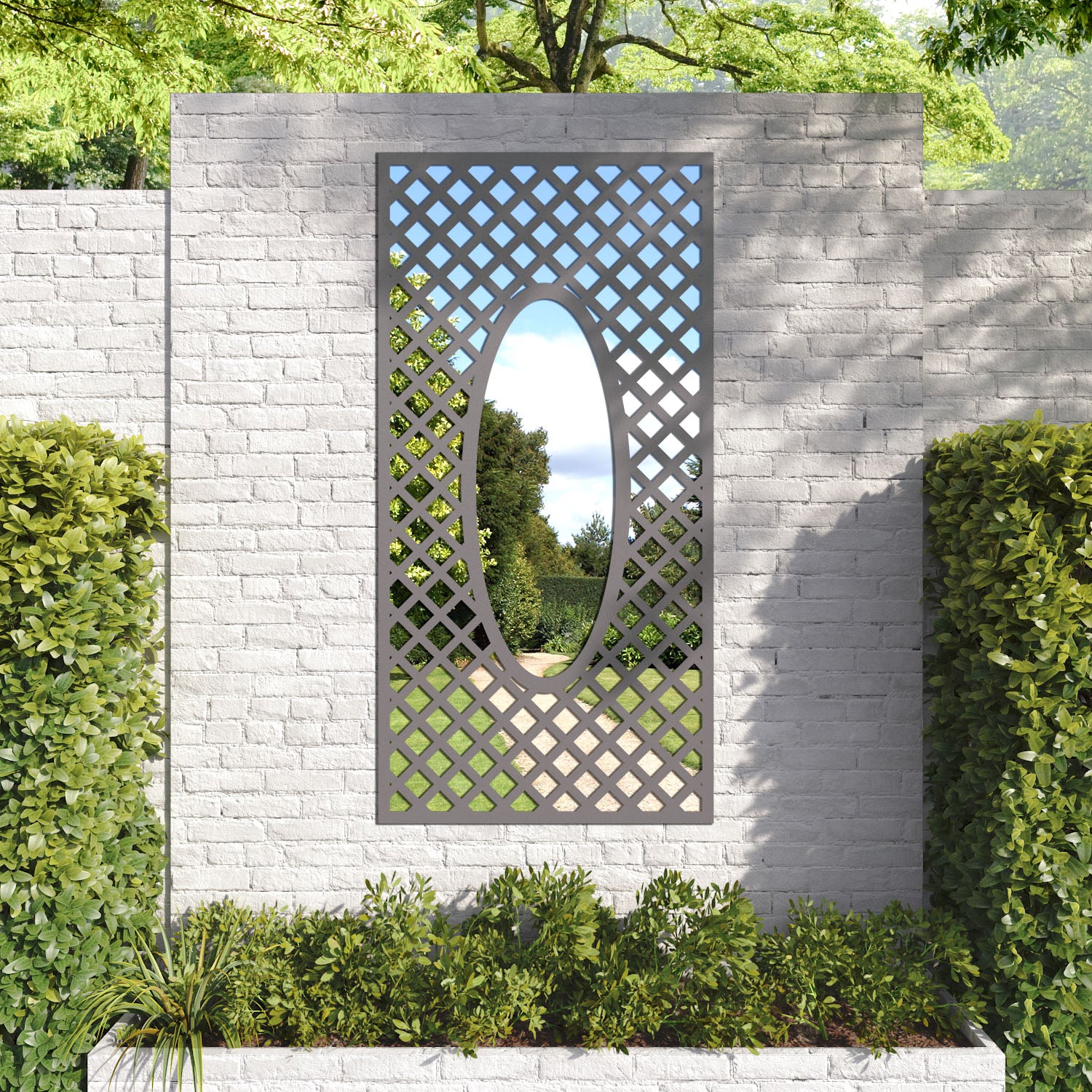 Amersham outdoor decorative mirrored panel
