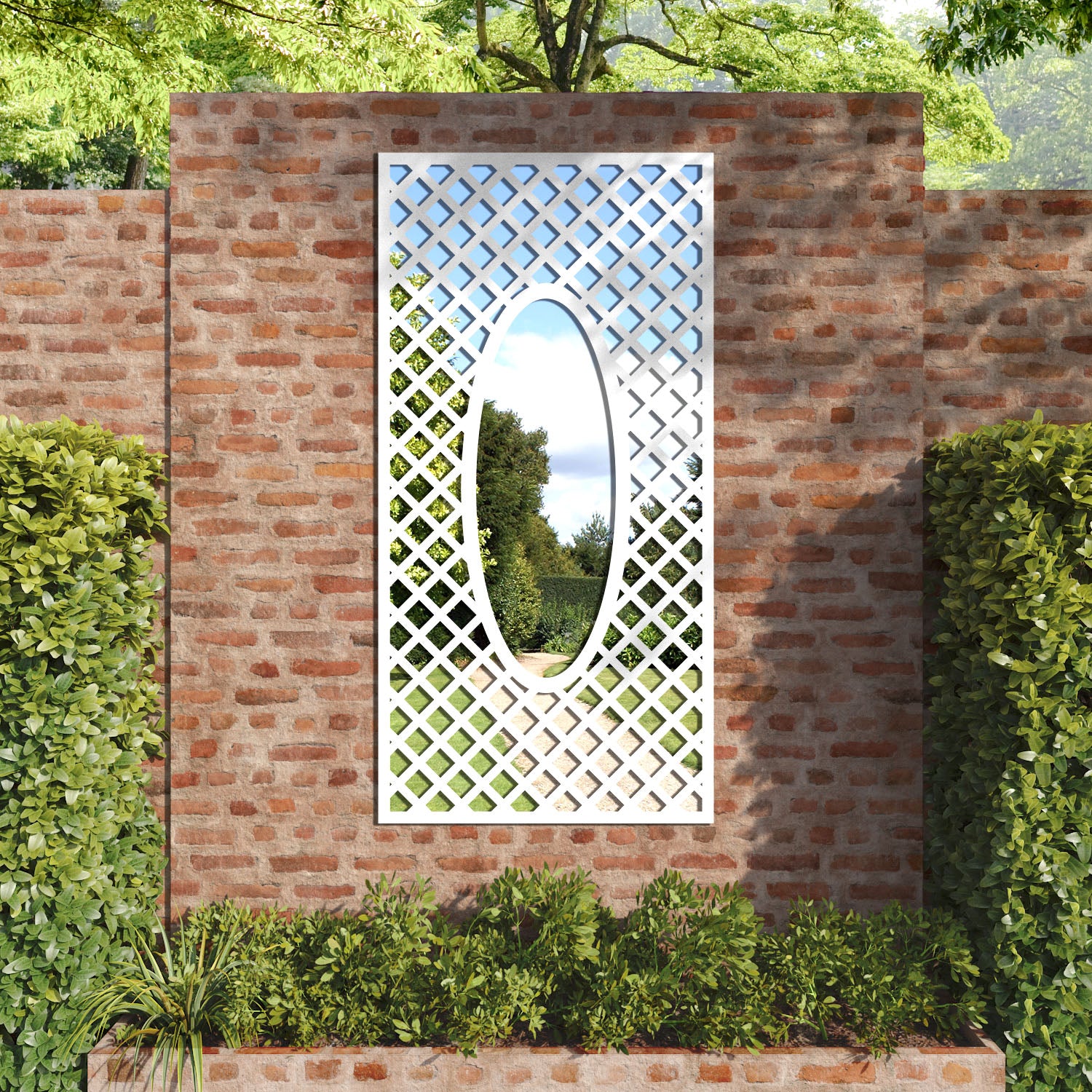 Amersham outdoor decorative mirrored panel