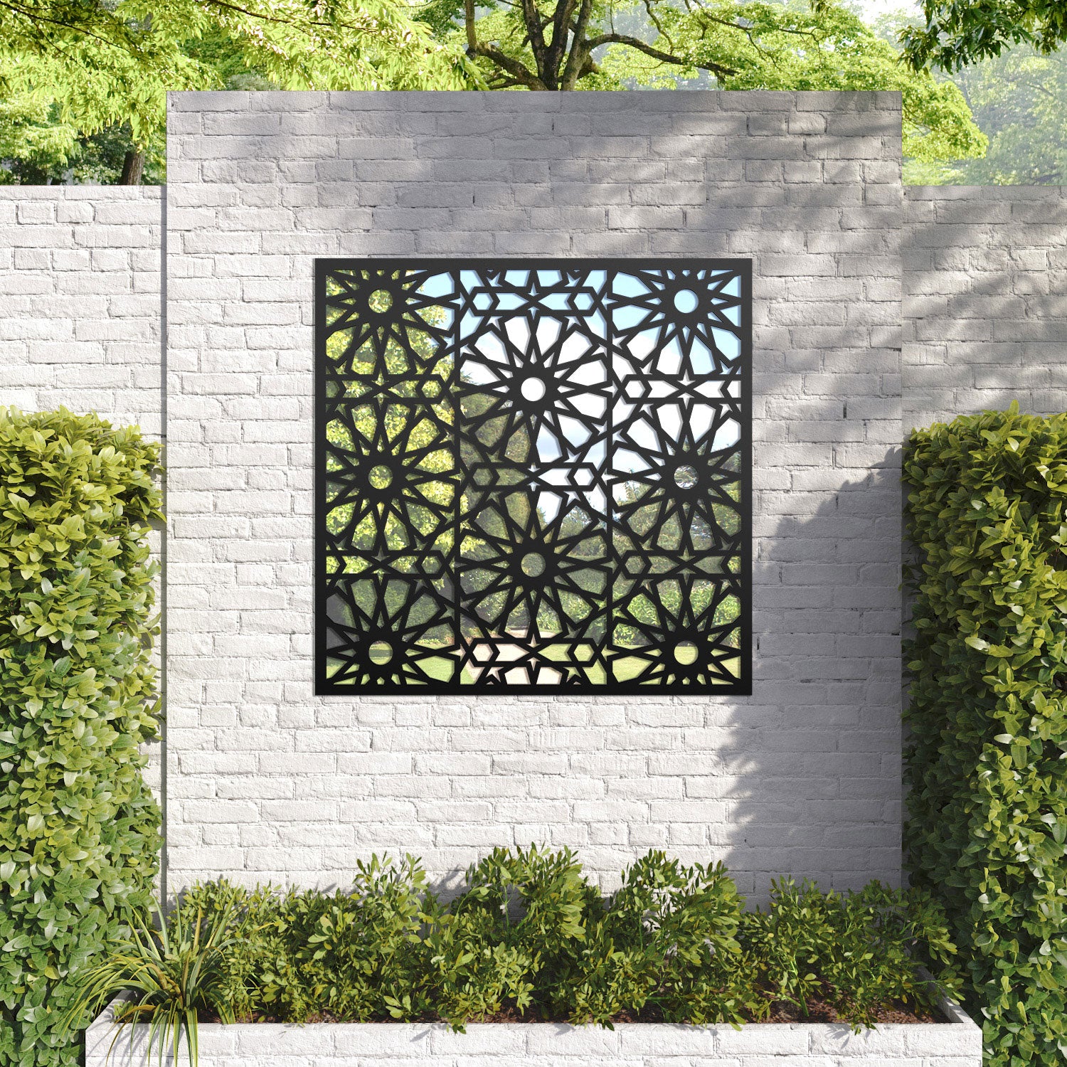 Amina outdoor decorative mirrored panel