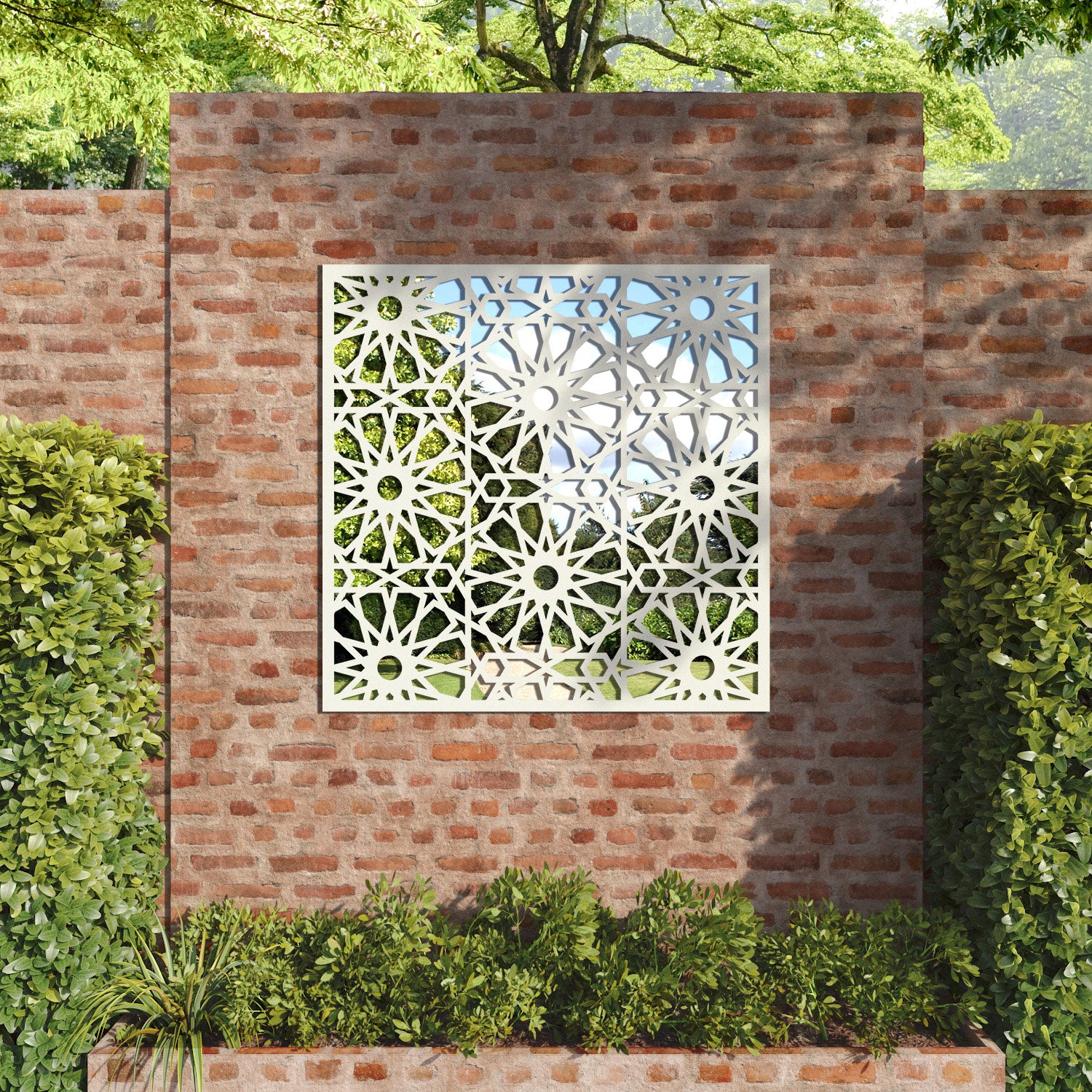 Amina outdoor decorative mirrored panel