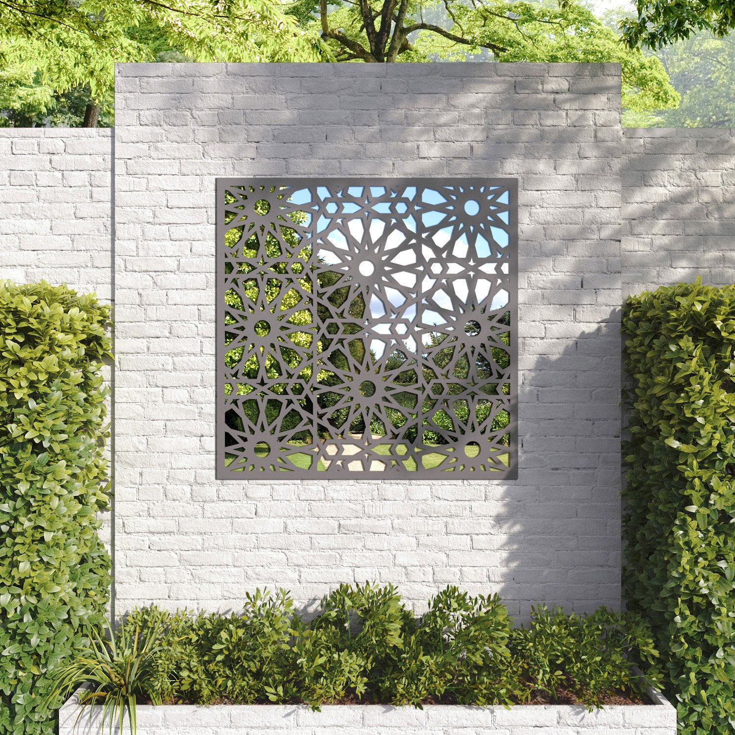 Amina outdoor decorative mirrored panel