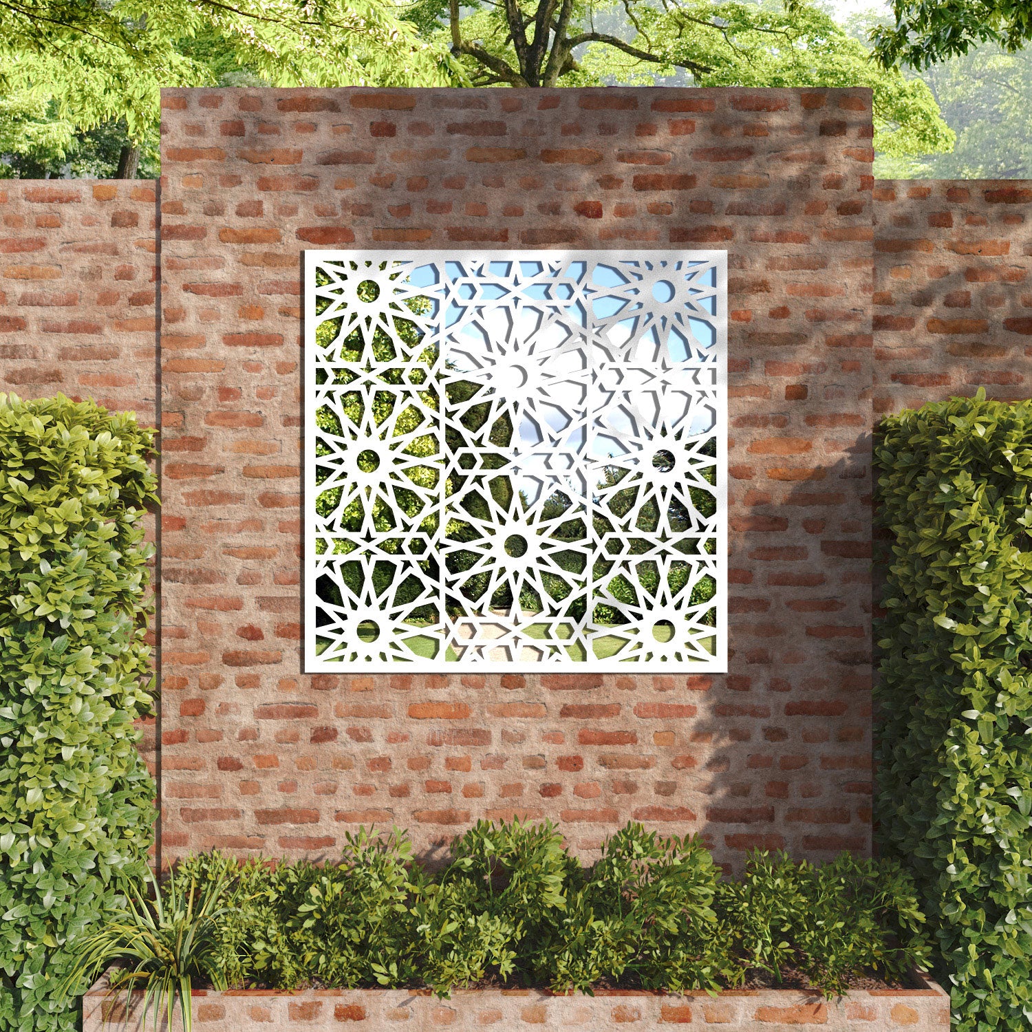 Amina outdoor decorative mirrored panel