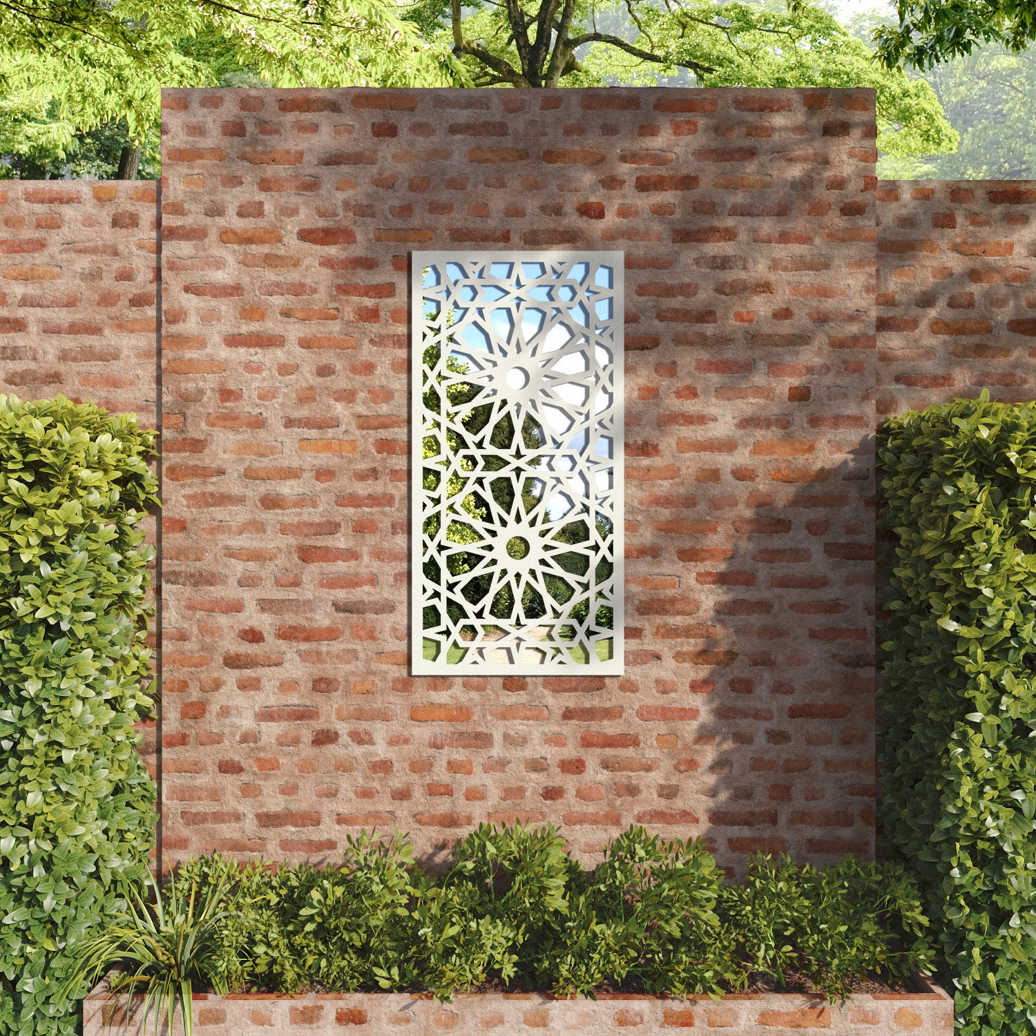 Amina outdoor decorative mirrored panel