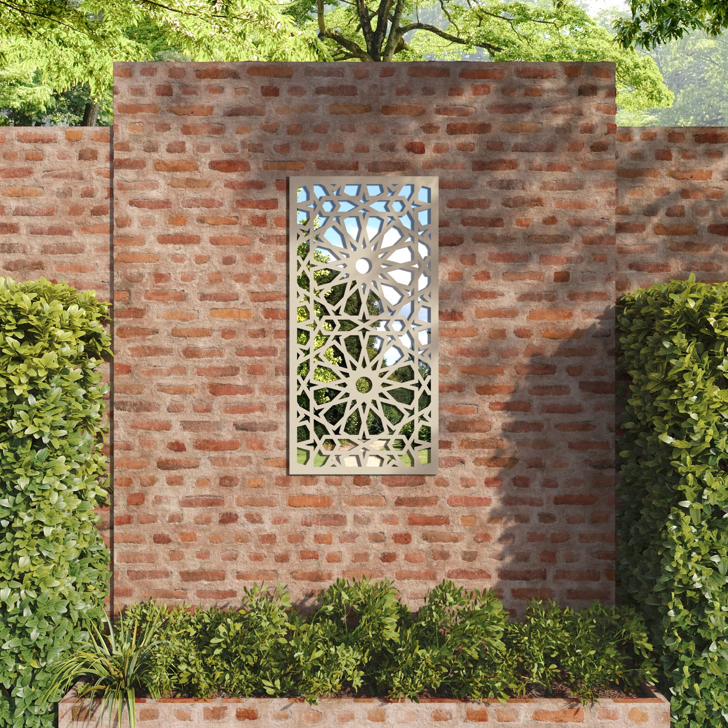 Amina outdoor decorative mirrored panel