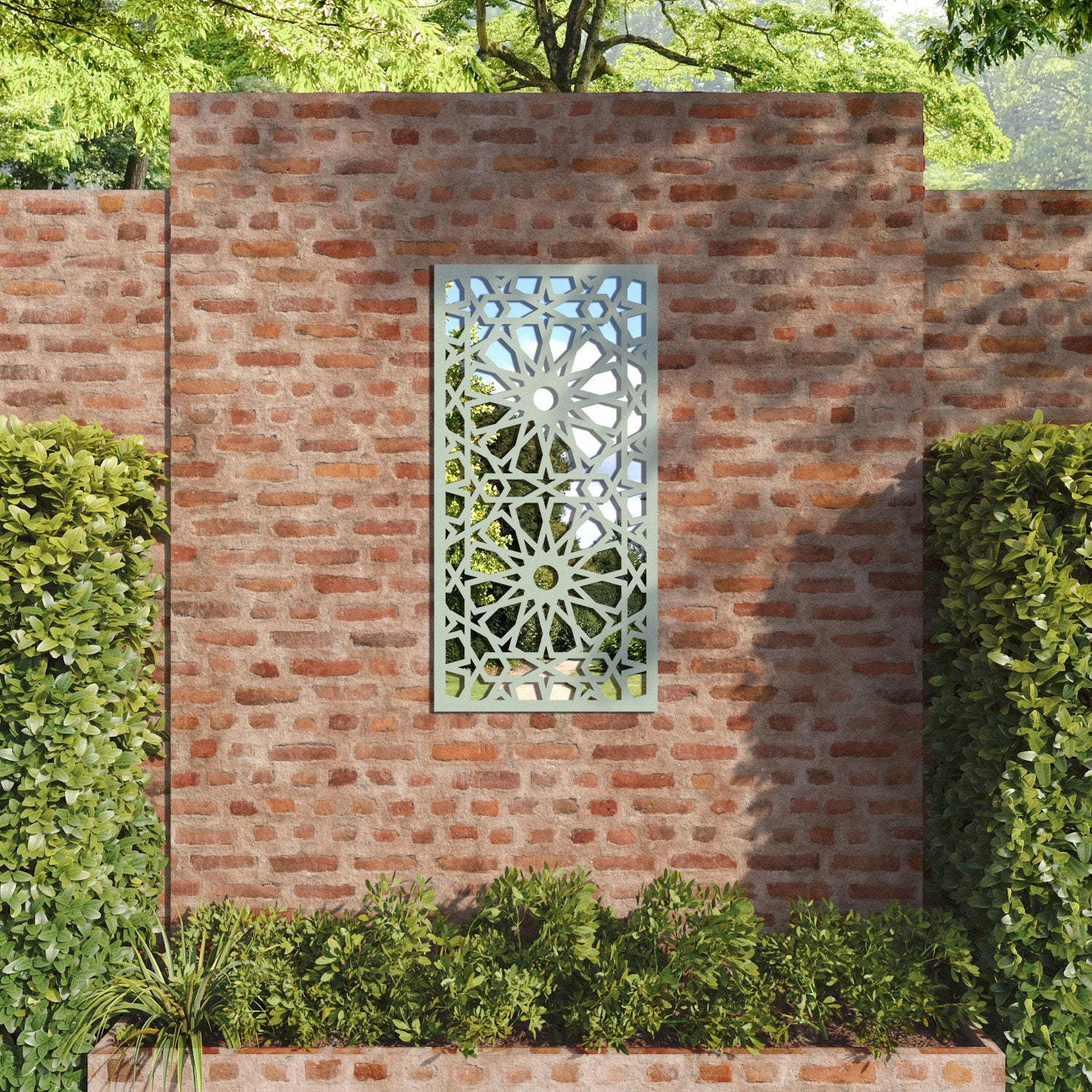 Amina outdoor decorative mirrored panel