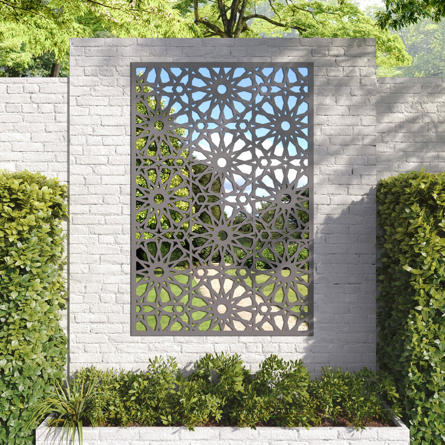 Amina outdoor decorative mirrored panel