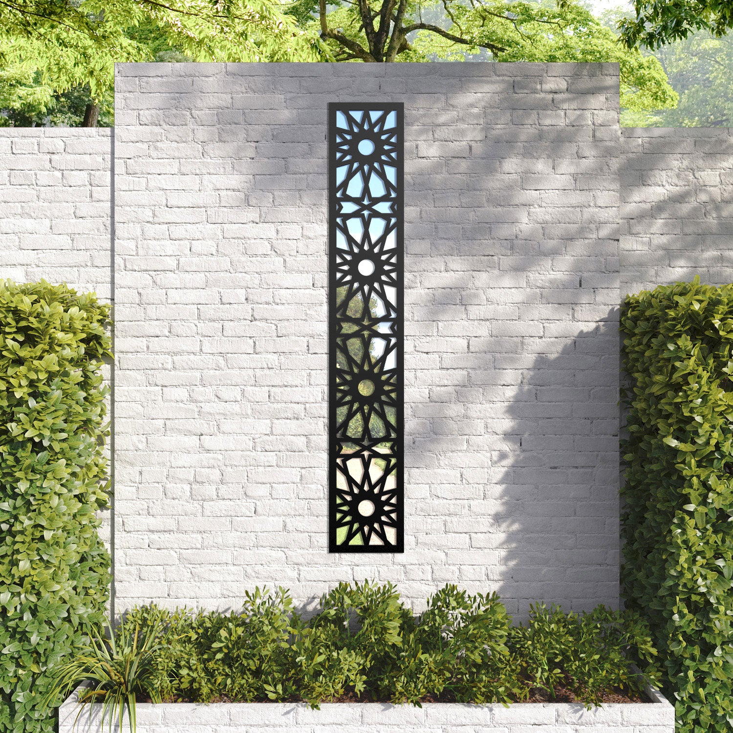 Amina outdoor decorative mirrored panel