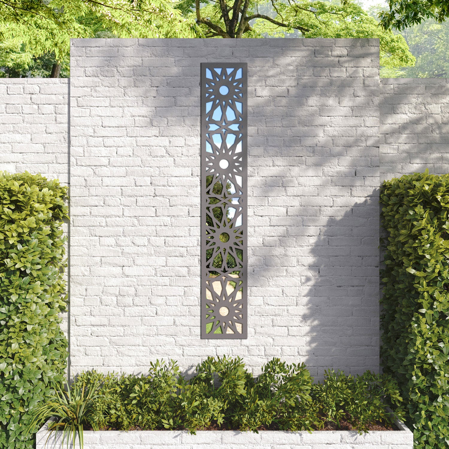 Amina outdoor decorative mirrored panel