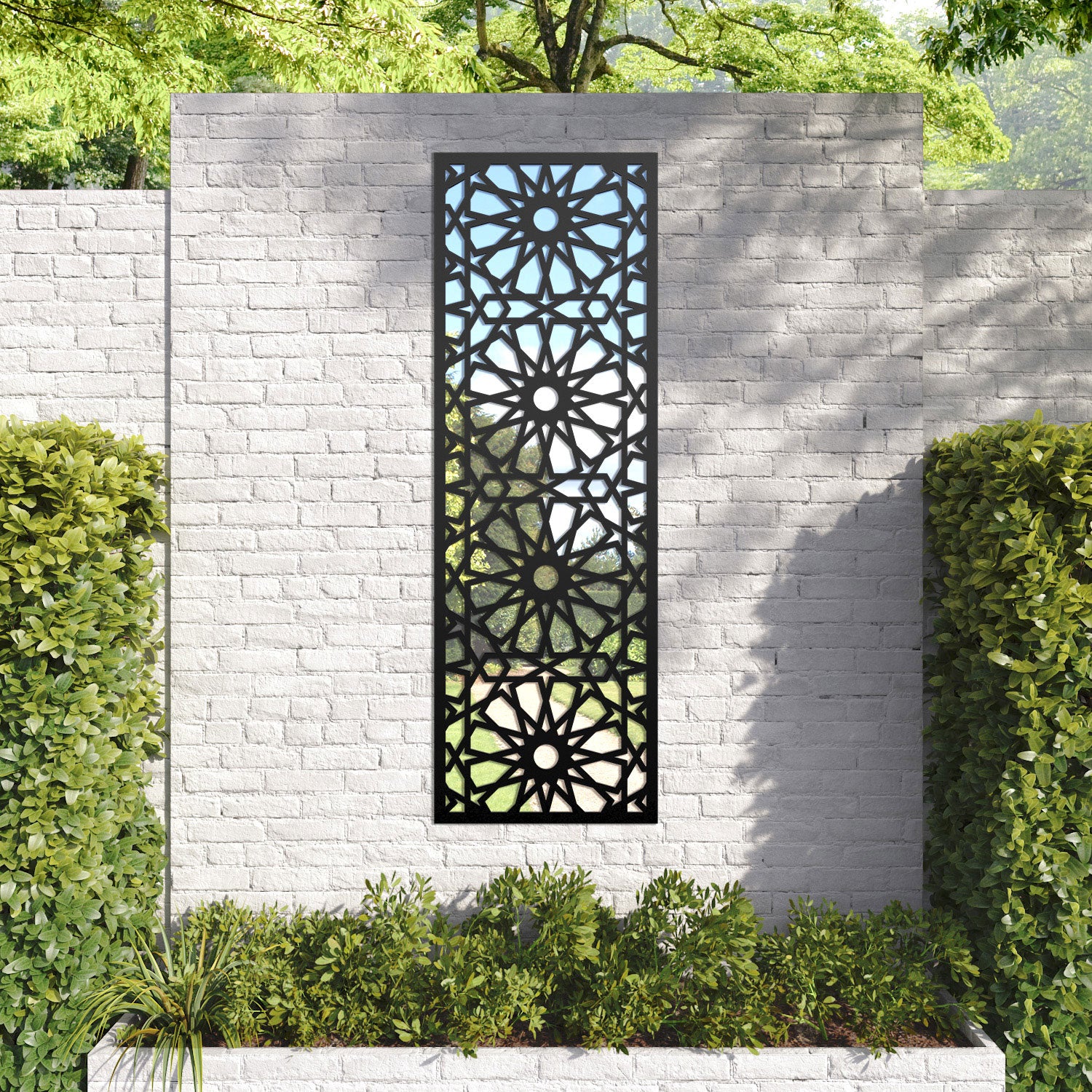 Amina outdoor decorative mirrored panel