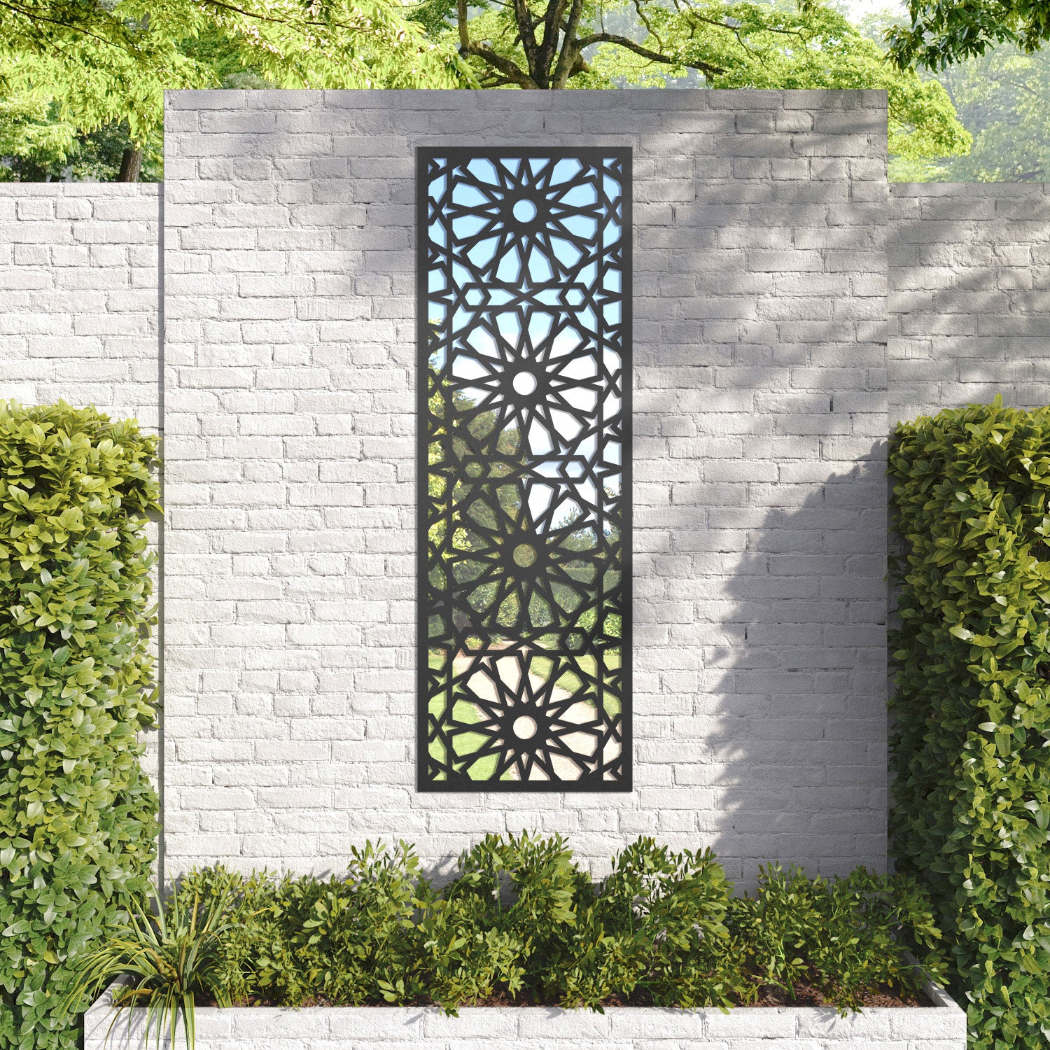 Amina outdoor decorative mirrored panel