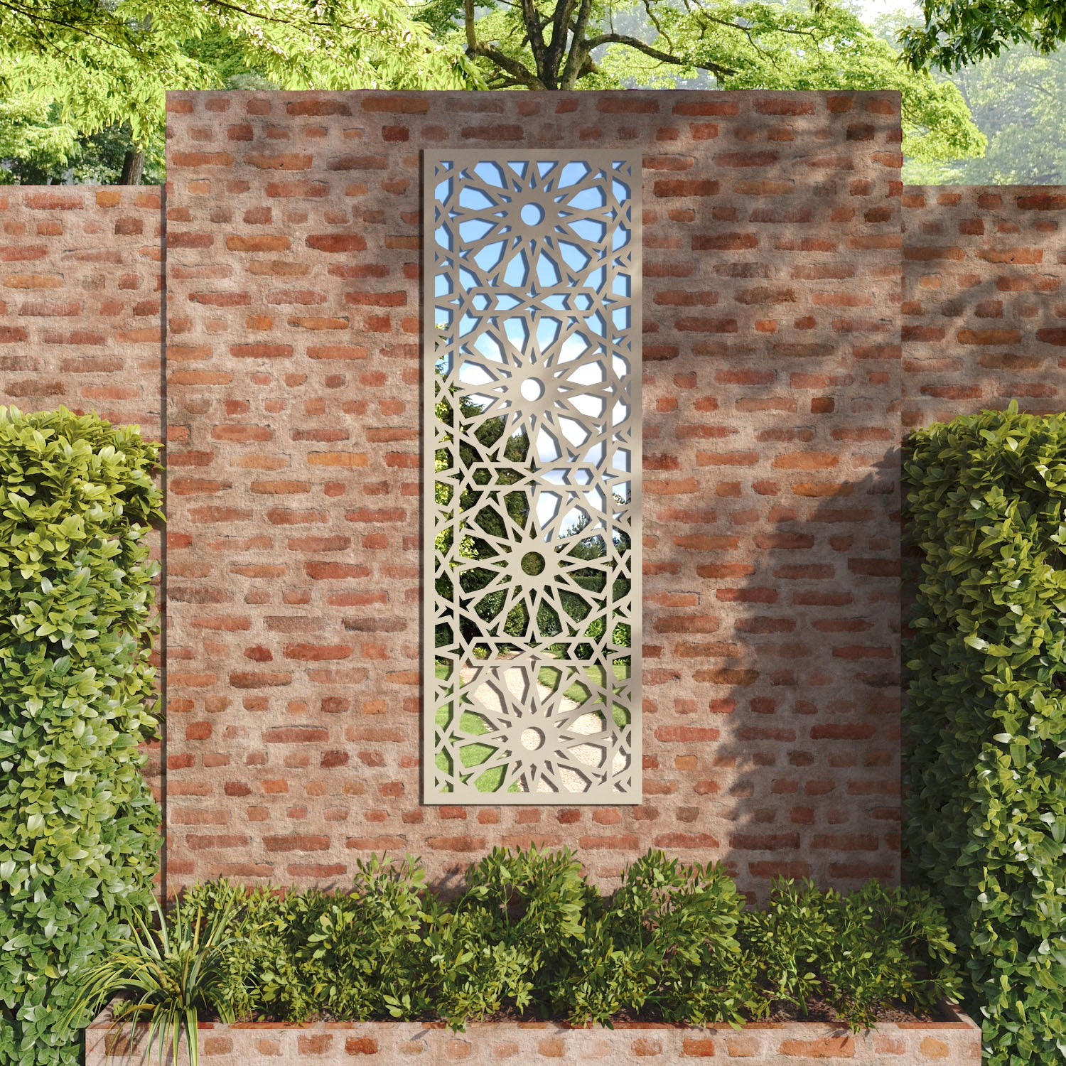 Amina outdoor decorative mirrored panel