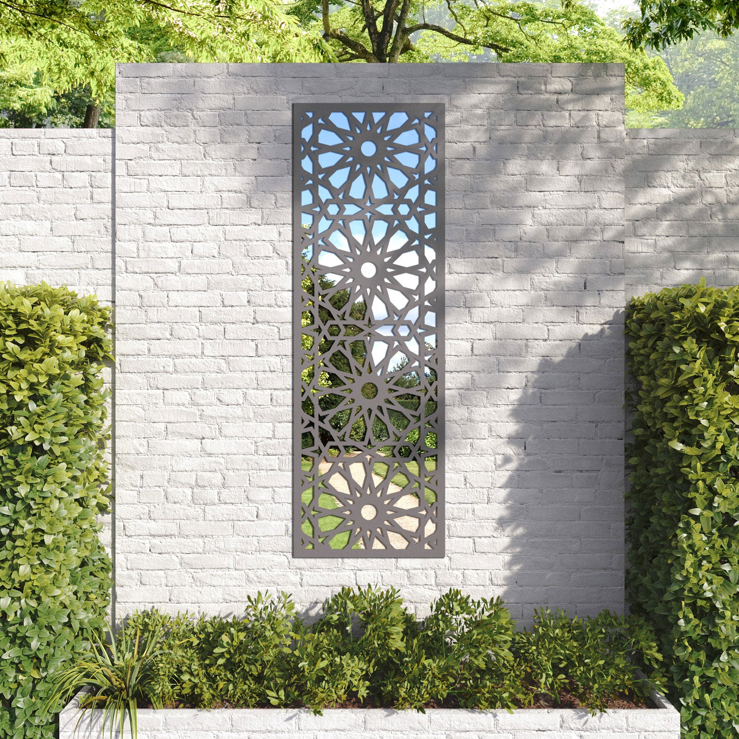 Amina outdoor decorative mirrored panel