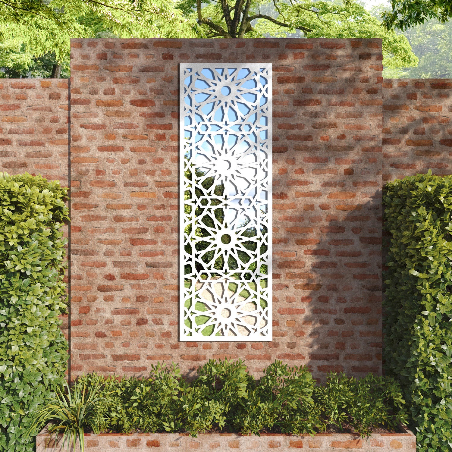 Amina outdoor decorative mirrored panel