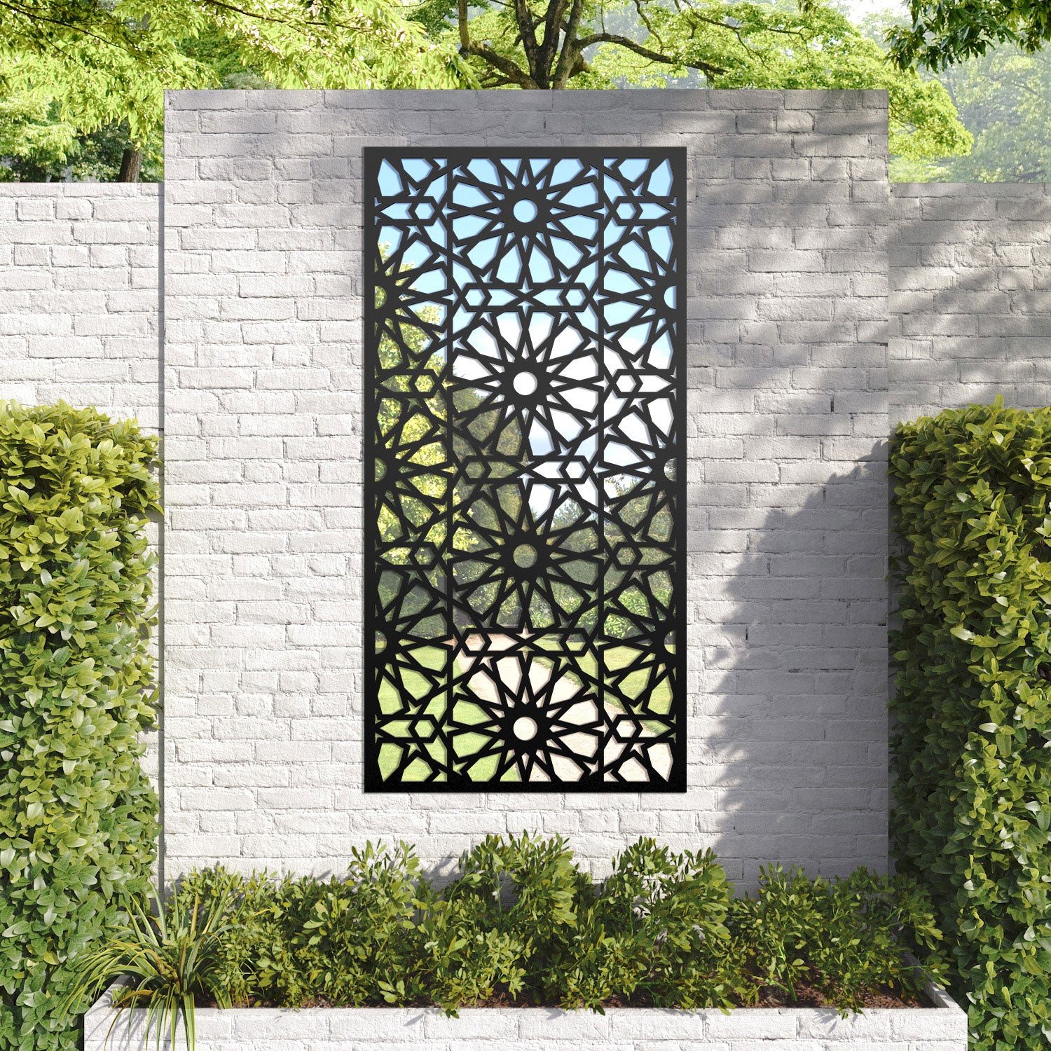 Amina outdoor decorative mirrored panel
